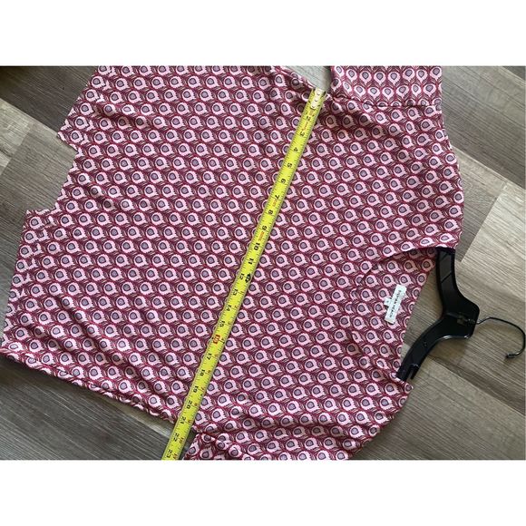 Silvian Heach Peacock Top, Pink Red Blouse, Size Small - Picture 8 of 9